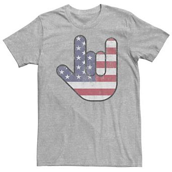 Big & Tall Rock On Hand USA Flag Tee