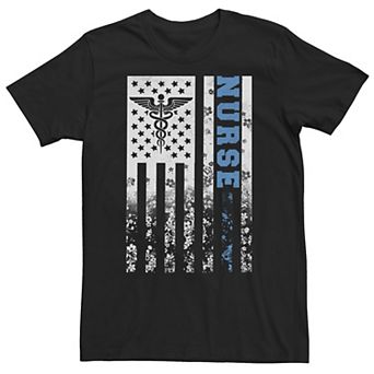 Big & Tall Nurse Distressed Flag Tee