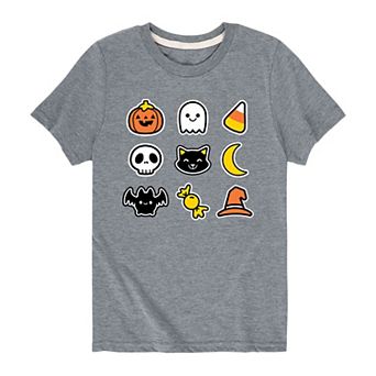 Boys 8-20 Halloween Cute Icons Graphic Tee