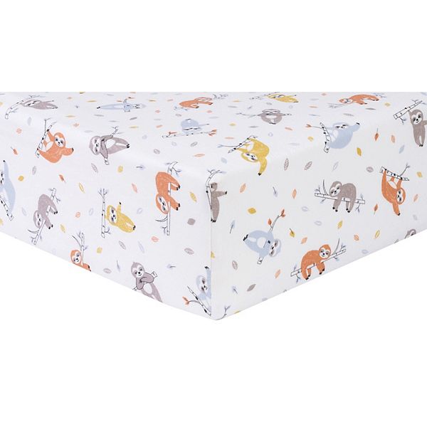 Trend Lab Slothing Around Flannel Fitted Crib Sheet
