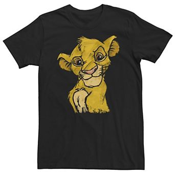 Big & Tall Disney Lion King Young Simba Smiling Portrait Sketch Tee