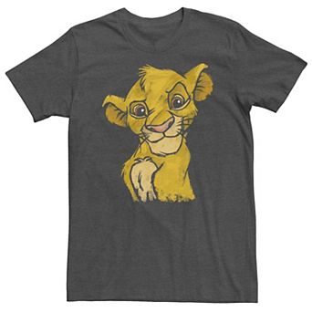 Big & Tall Disney Lion King Young Simba Smiling Portrait Sketch Tee