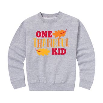 Boys 8-20 One Thankful Kid Crew Fleece Sweatshirt