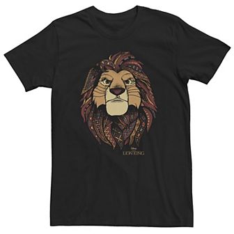 Big & Tall Disney Lion King Simba Ornate Geometric Pattern Portrait Tee