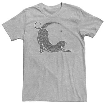 Big & Tall Halloween Lacey Black Cat Crescent Moon Tee
