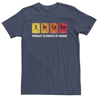Big & Tall Sarcasm Elements of Humor Periodic Table Tee