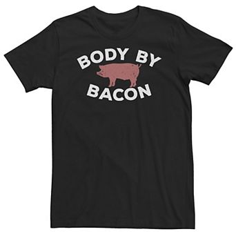Big & Tall "Body By Bacon" Pig Stamp Tee