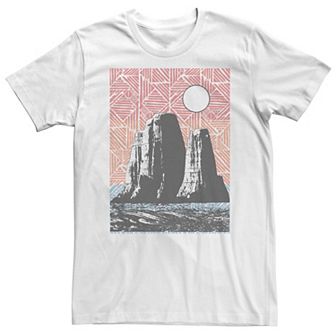Big & Tall Mesa Mountain Geometric Background Portrait Tee