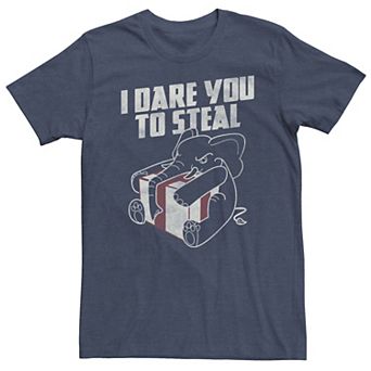 Big & Tall White Elephant I Dare You To Steal Portrait Tee