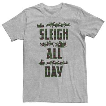 Big & Tall Sleigh All Day Plaid Word Stack Tee