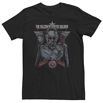 Big & Tall Marvel The Falcon And The Winter Soldier Sketched Group Portrait Tee