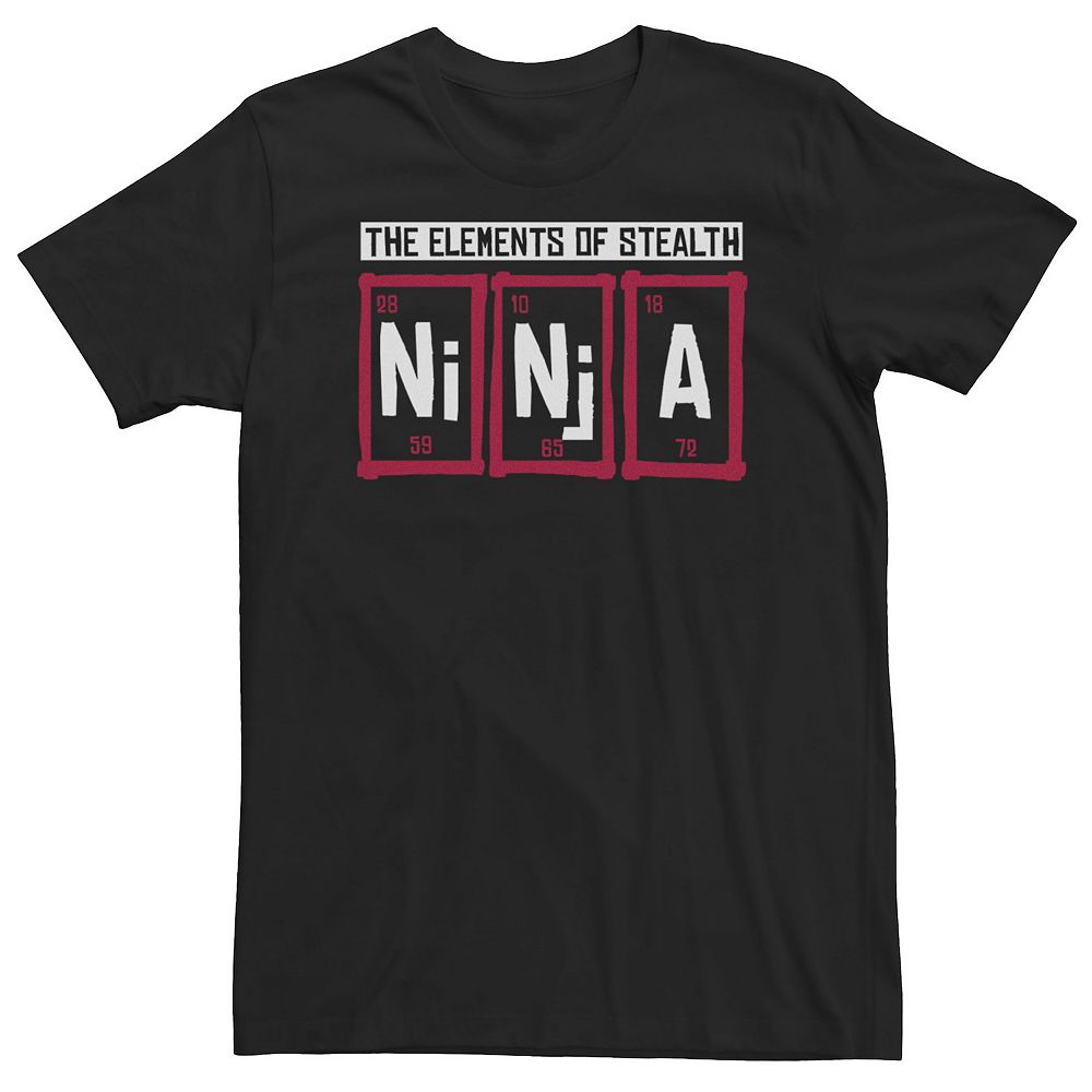 Big & Tall Ninja The Elements Of Stealth Periodic Table Tee