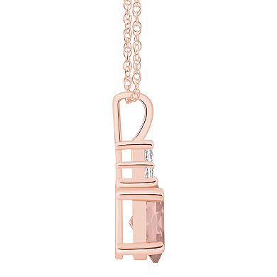 Alyson Layne 14k Rose Gold Oval Morganite & 1/10 Carat T.W. Diamond Pendant Necklace