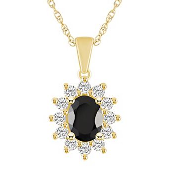 Alyson Layne 14k Gold Oval Black Onyx & 5/8 Carat T.W. Diamond Pendant Necklace
