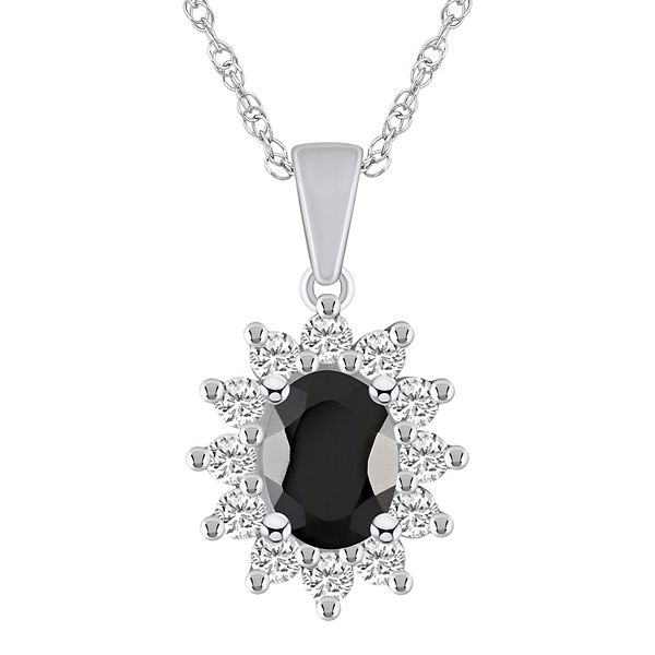 Alyson Layne 14k White Gold Oval Black Onyx & 5/8 Carat T.W. Diamond ...