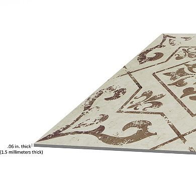 Achim Retro Villa Toffee 12'' x 12'' 20-piece Self Adhesive Vinyl Floor Tile Set