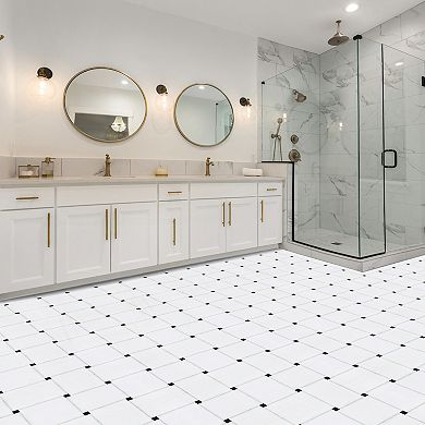 Achim Retro Woven Marble 12'' x 12'' 20-piece Self Adhesive Vinyl Floor Tile Set