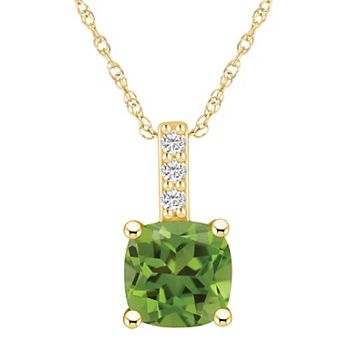 Alyson Layne 14k Gold Cushion Peridot & Diamond Accent Pendant Necklace