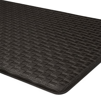 Achim Woven-Embossed Faux-Leather Anti-Fatigue Mat