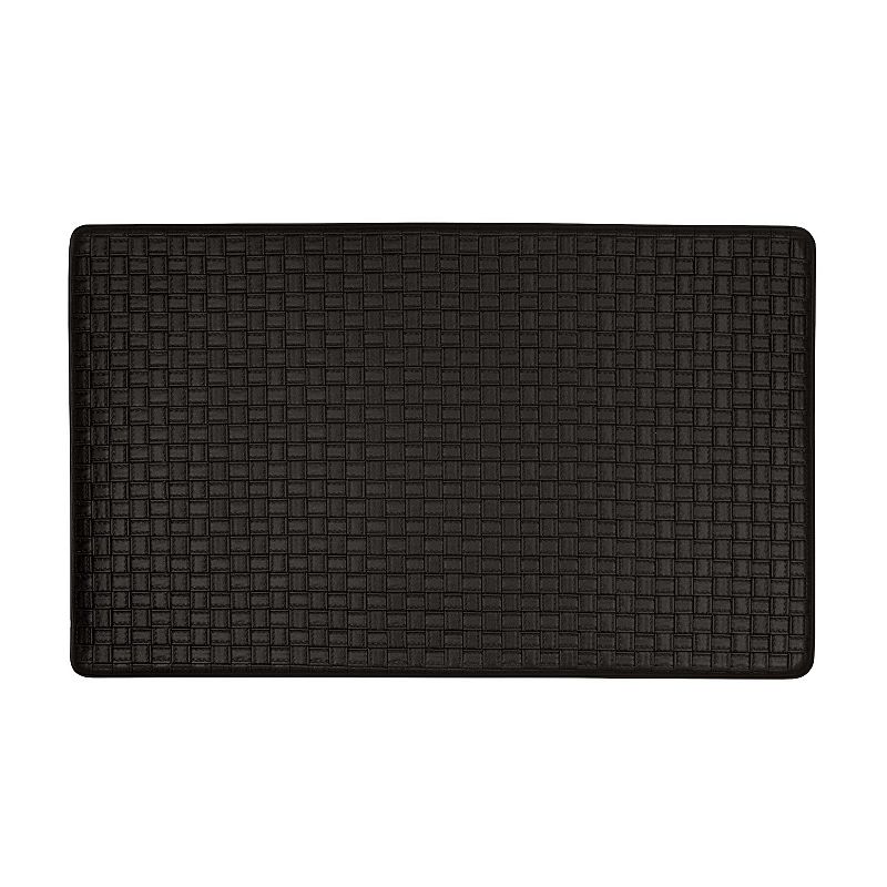 Achim Woven-Embossed Faux-Leather Anti-Fatigue Mat, Black, 20X39
