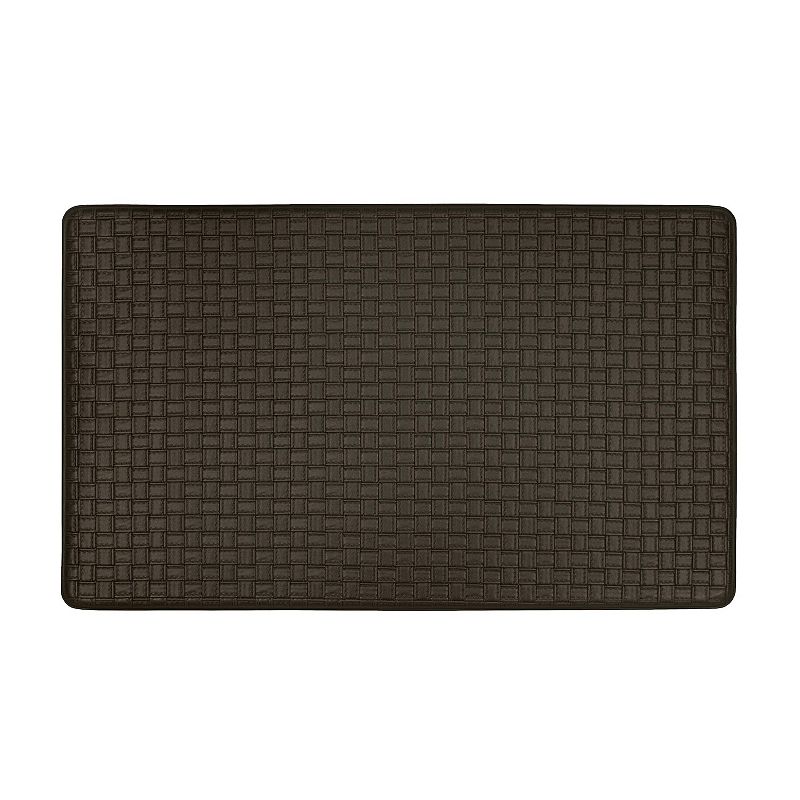 Achim Woven-Embossed Faux-Leather Anti-Fatigue Mat, Brown, 20X39