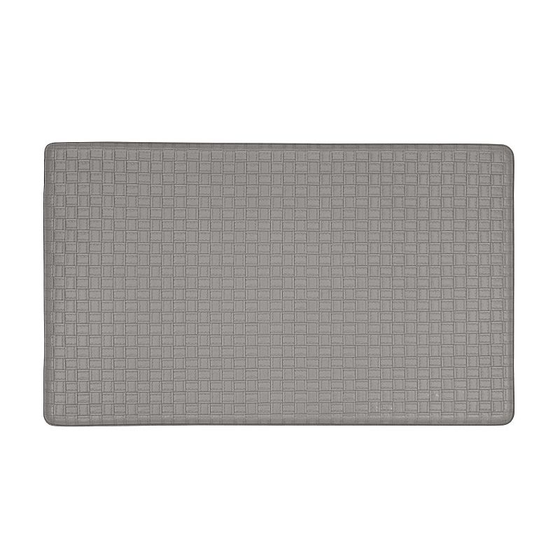 Achim Woven-Embossed Faux-Leather Anti-Fatigue Mat, Grey, 20X39