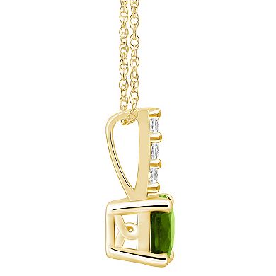 Alyson Layne 14k Gold Round Peridot & Diamond Accent Pendant Necklace
