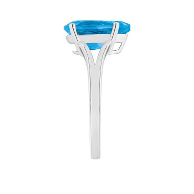 Alyson Layne 14k White Gold Pear Shape Blue Topaz Ring