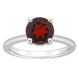 Alyson Layne 14k White Gold Round Garnet & Diamond Accent Ring