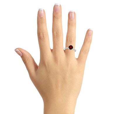 Alyson Layne 14k White Gold Round Garnet & Diamond Accent Ring