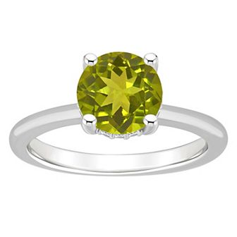 Alyson Layne 14k White Gold Round Peridot & Diamond Accent Ring