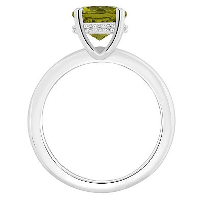 Alyson Layne 14k White Gold Round Peridot & Diamond Accent Ring