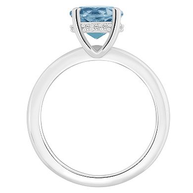 Alyson Layne 14k White Gold Round Sky Blue Topaz & Diamond Accent Ring
