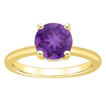 Alyson Layne 14k Gold Round Amethyst & Diamond Accent Ring