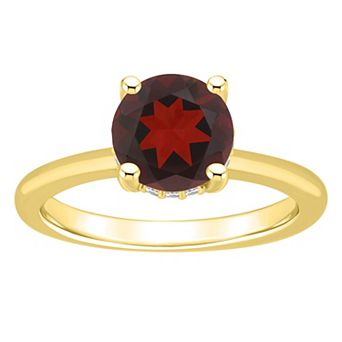 Alyson Layne 14k Gold Round Garnet & Diamond Accent Ring