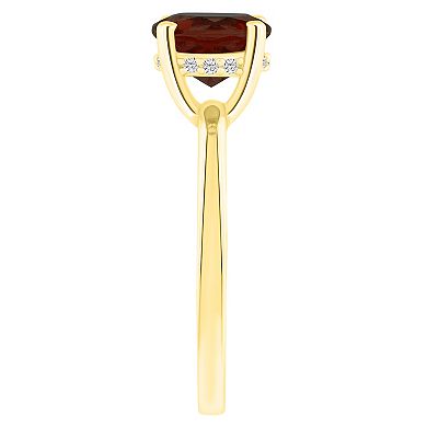 Alyson Layne 14k Gold Round Garnet & Diamond Accent Ring