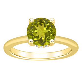 Alyson Layne 14k Gold Round Peridot & Diamond Accent Ring