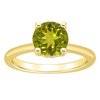 Alyson Layne 14k Gold Round Peridot & Diamond Accent Ring