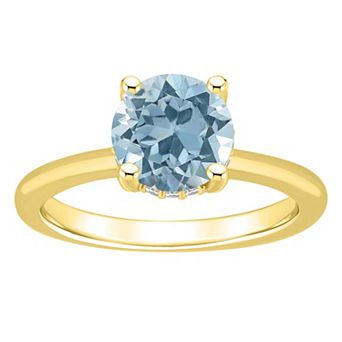 Alyson Layne 14k Gold Round Sky Blue Topaz & Diamond Accent Ring