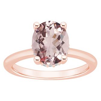 Alyson Layne 14k Rose Gold Oval Morganite & Diamond Accent Ring