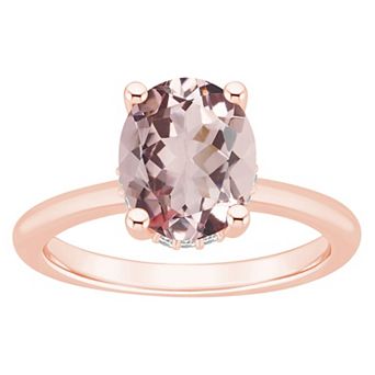 Alyson Layne 14k Rose Gold Oval Morganite & Diamond Accent Ring