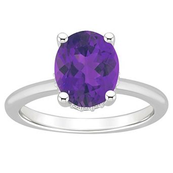 Alyson Layne 14k White Gold Oval Amethyst & Diamond Accent Ring