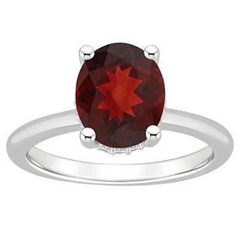 Alyson Layne 14k White Gold Oval Garnet & Diamond Accent Ring
