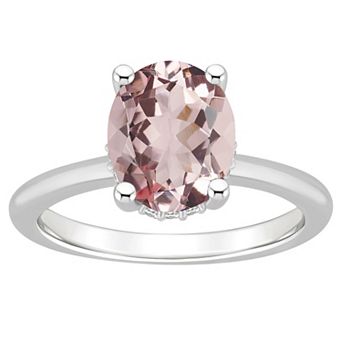 Alyson Layne 14k White Gold Oval Morganite & Diamond Accent Ring