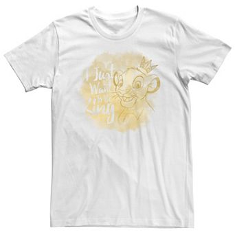 Big & Tall Disney The Lion King I Just Want To Be King Watercolor Portrait Tee