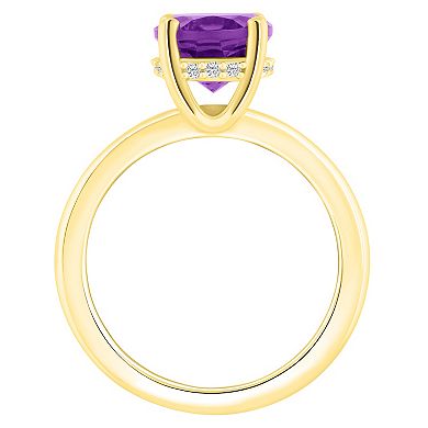 Alyson Layne 14k Gold Oval Amethyst & Diamond Accent Ring