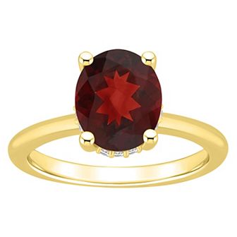 Alyson Layne 14k Gold Oval Garnet & Diamond Accent Ring