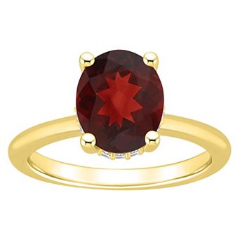 Alyson Layne 14k Gold Oval Garnet & Diamond Accent Ring