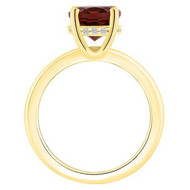 Alyson Layne 14k Gold Oval Garnet & Diamond Accent Ring
