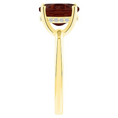 Alyson Layne 14k Gold Oval Garnet & Diamond Accent Ring
